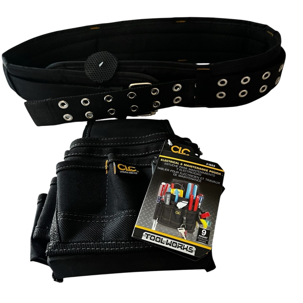 NWT Klein Tools 2Pc Bundle Tool Belt and Pouch